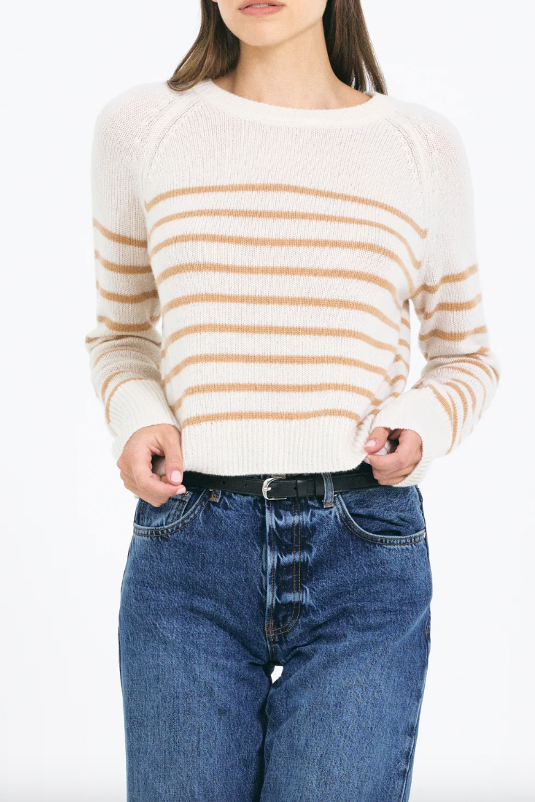 Blakely Cashmere Pullover - Ivory Combo