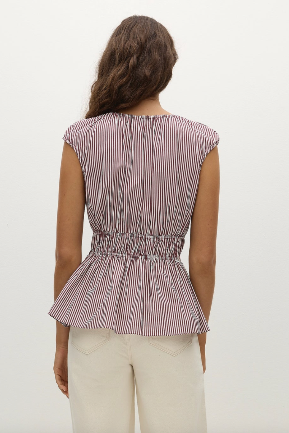 Hedda Top - Maia Stripe Burgundy