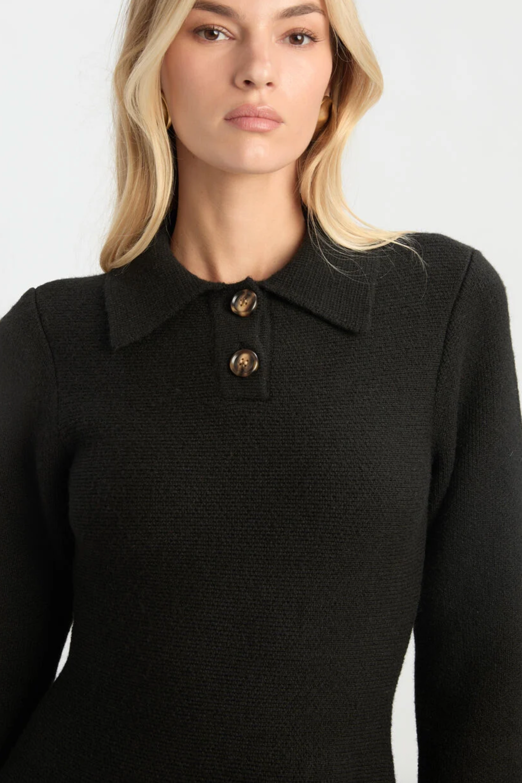 Lexter Long Sleeve Knit Dress - Black