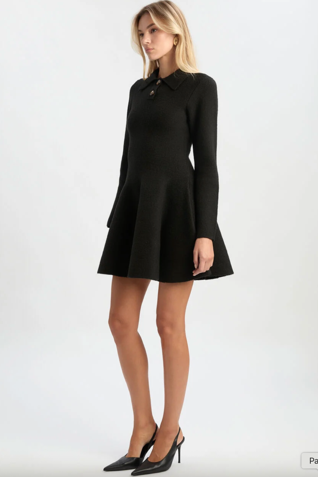 Lexter Long Sleeve Knit Dress - Black