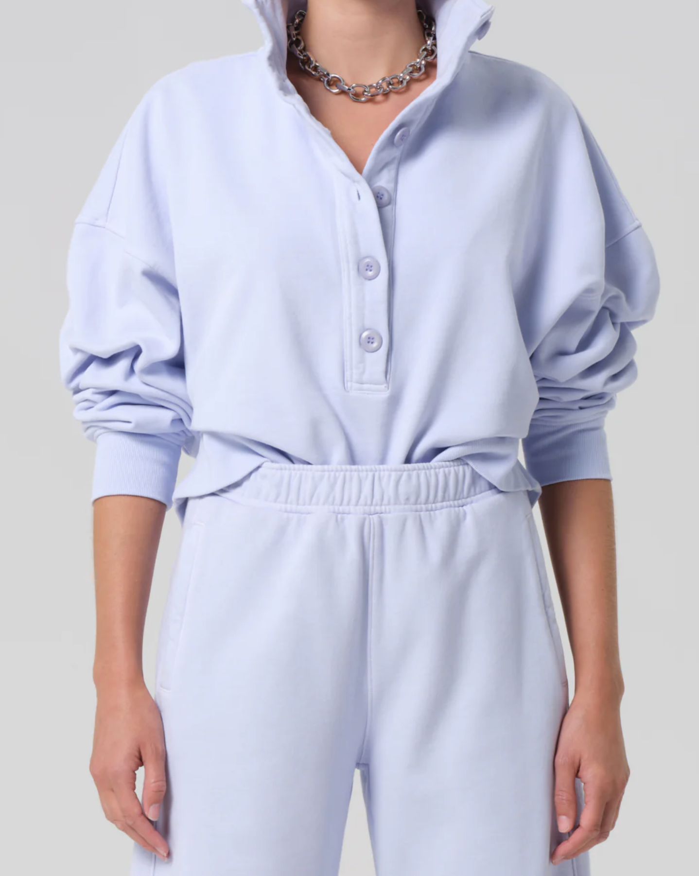 Mirelle Funnel Neck Sweatshirt - Periwinkle