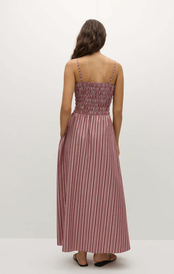 Anniken Maxi Dress - Burgundy Stripe