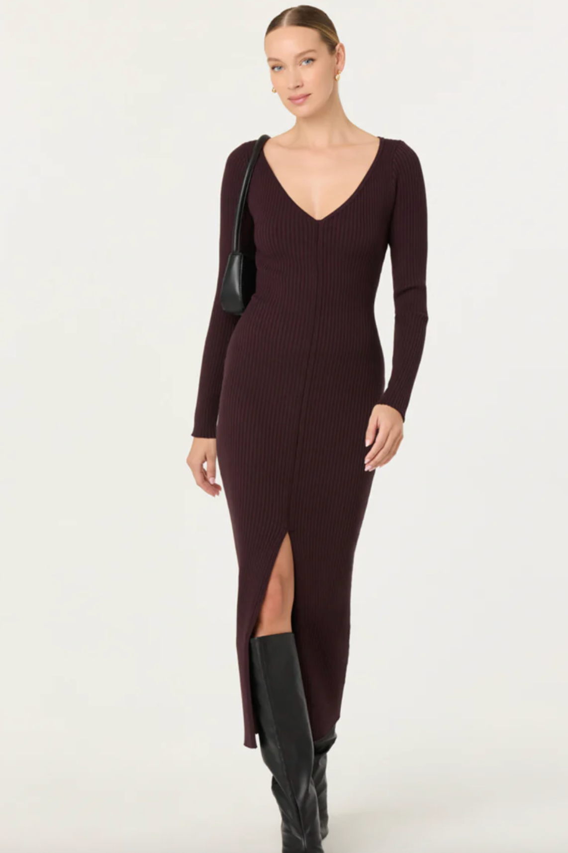 Glenda Sweater Dress - Dark Brown