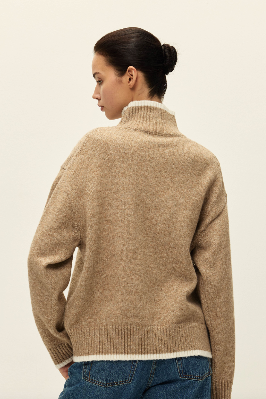 May Turtleneck Sweater - Taupe