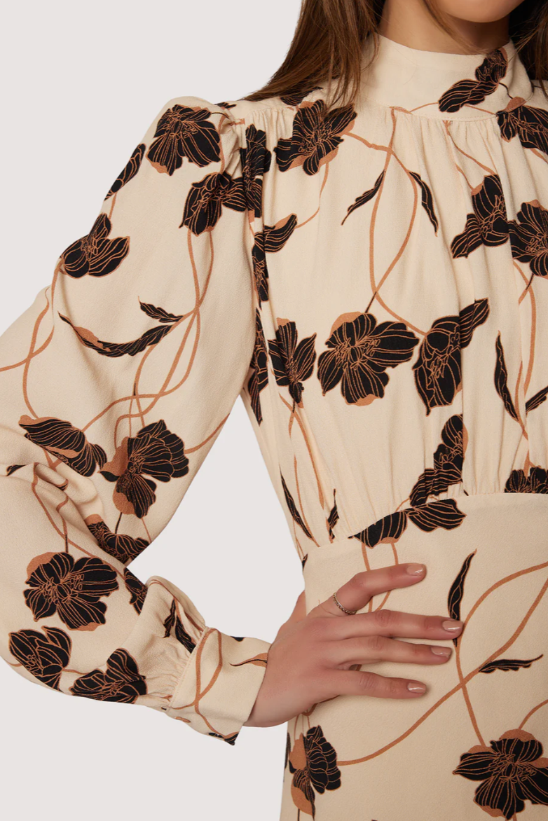 Echoes of Romance Mini Dress - Cream Floral