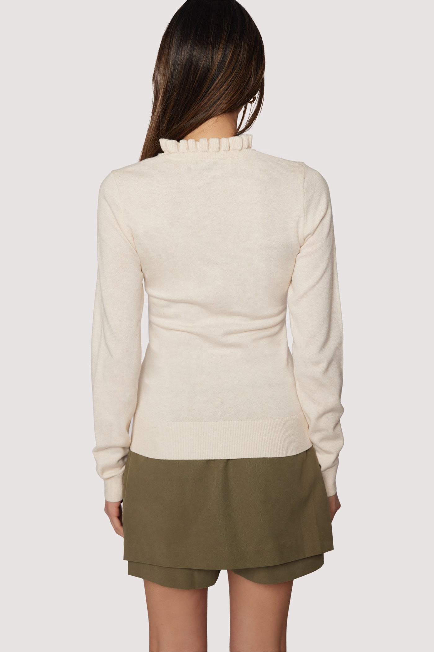 Elena Mock Neck Top - Ivory