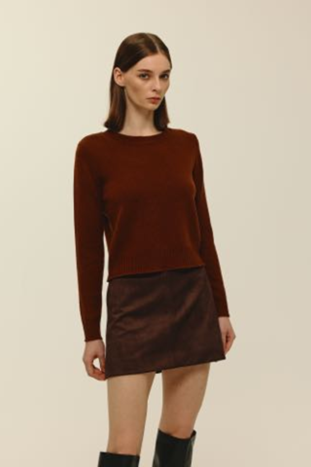 Laon Crew Sweater - Mahogany