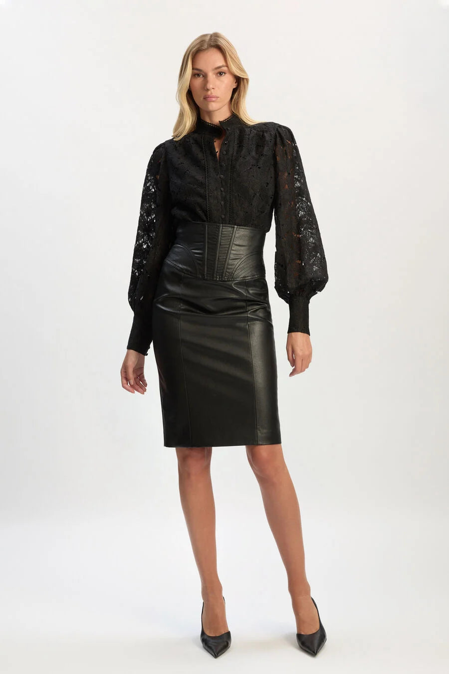 Olessia Lace Bodysuit- Black