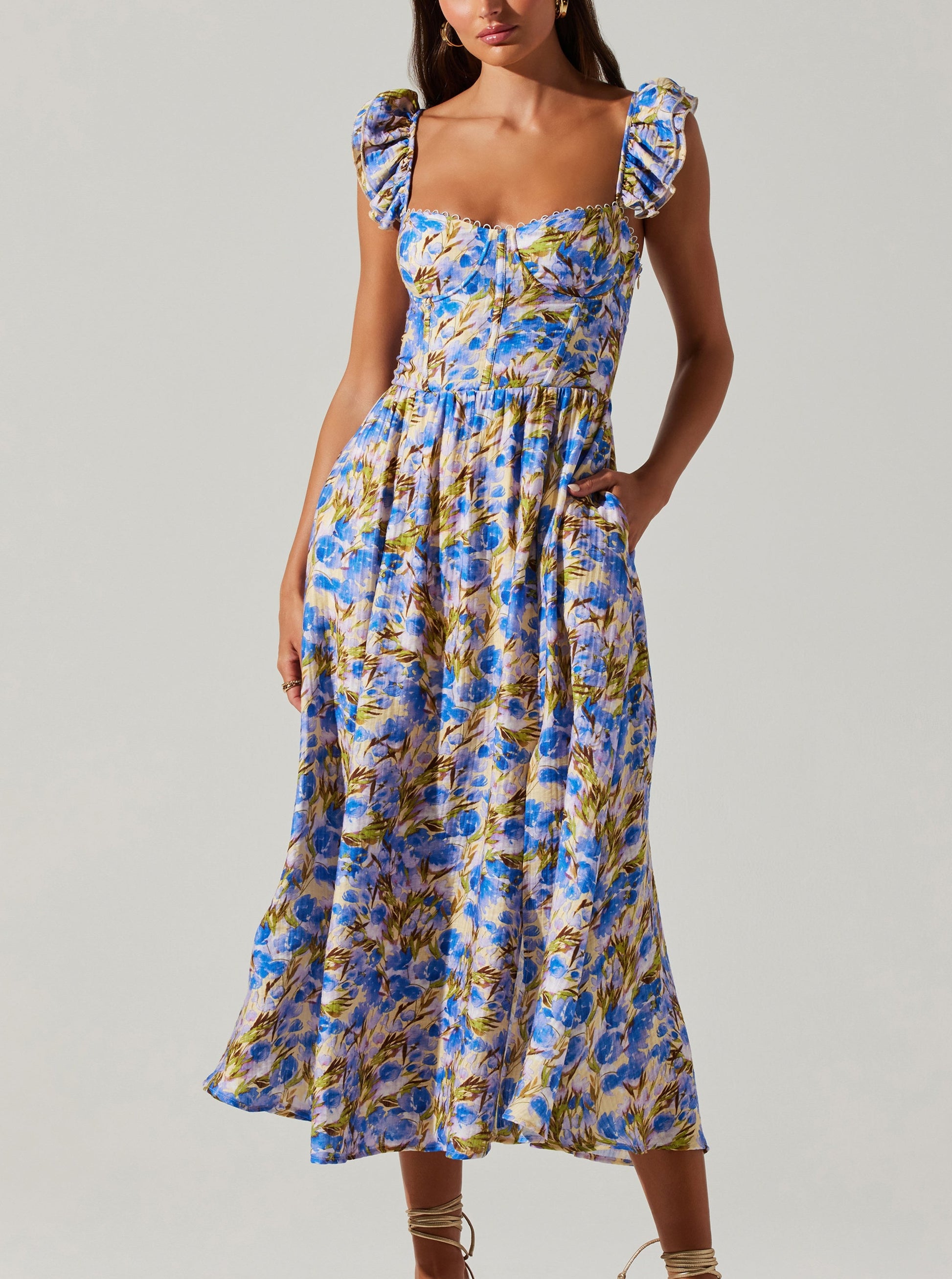 Wedelia Dress - Yellow Blue Floral | Salt Nantucket Salt Boutique Wedelia Dress - Yellow Blue Floral | Salt Nantucket Salt Boutique