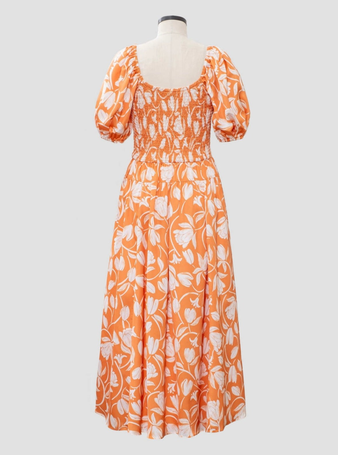 Puff Sleeve Midi Dress