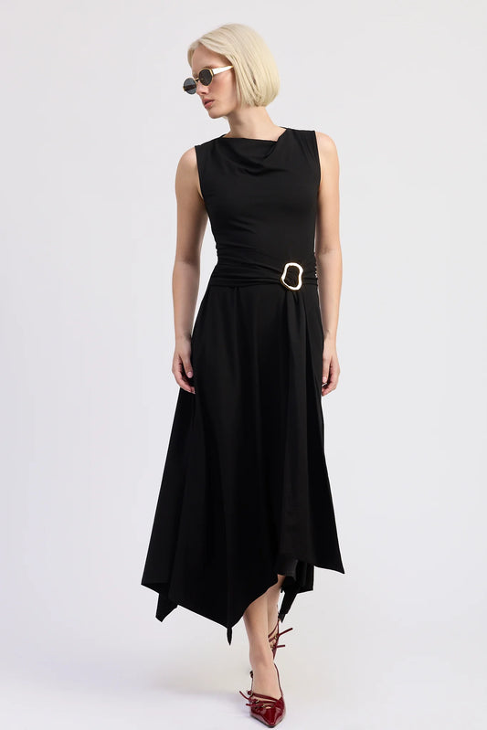 Piper Knit Midi Dress- Black