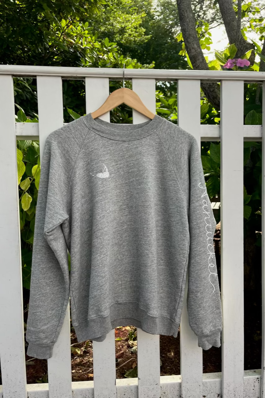 Island Sweatshirt- Nantucket Sleeve- Medium Grey