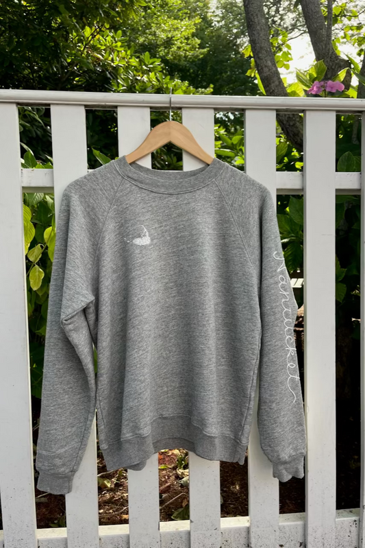 Island Sweatshirt- Nantucket Sleeve- Medium Grey
