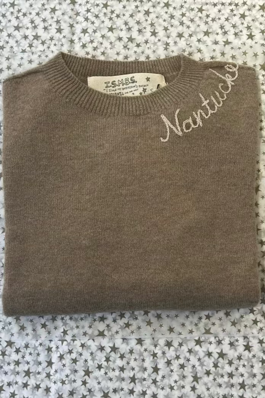 Cashmere "Nantucket" Sweater -  Coffee