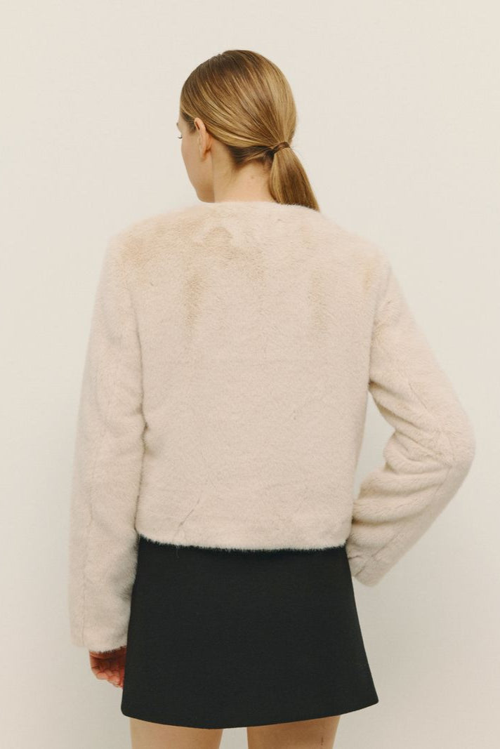 Rye Faux Fur Jacket- Ecru
