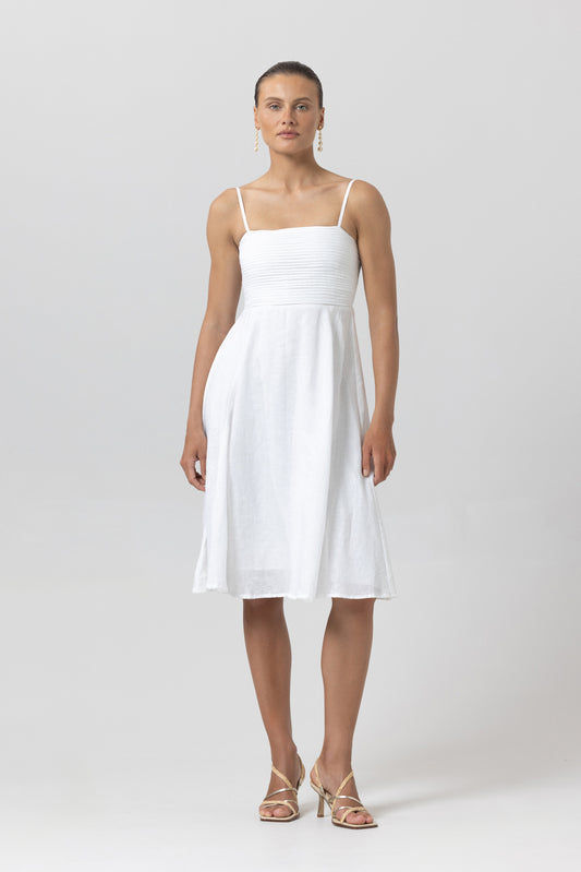 Andee Linen Dress - White