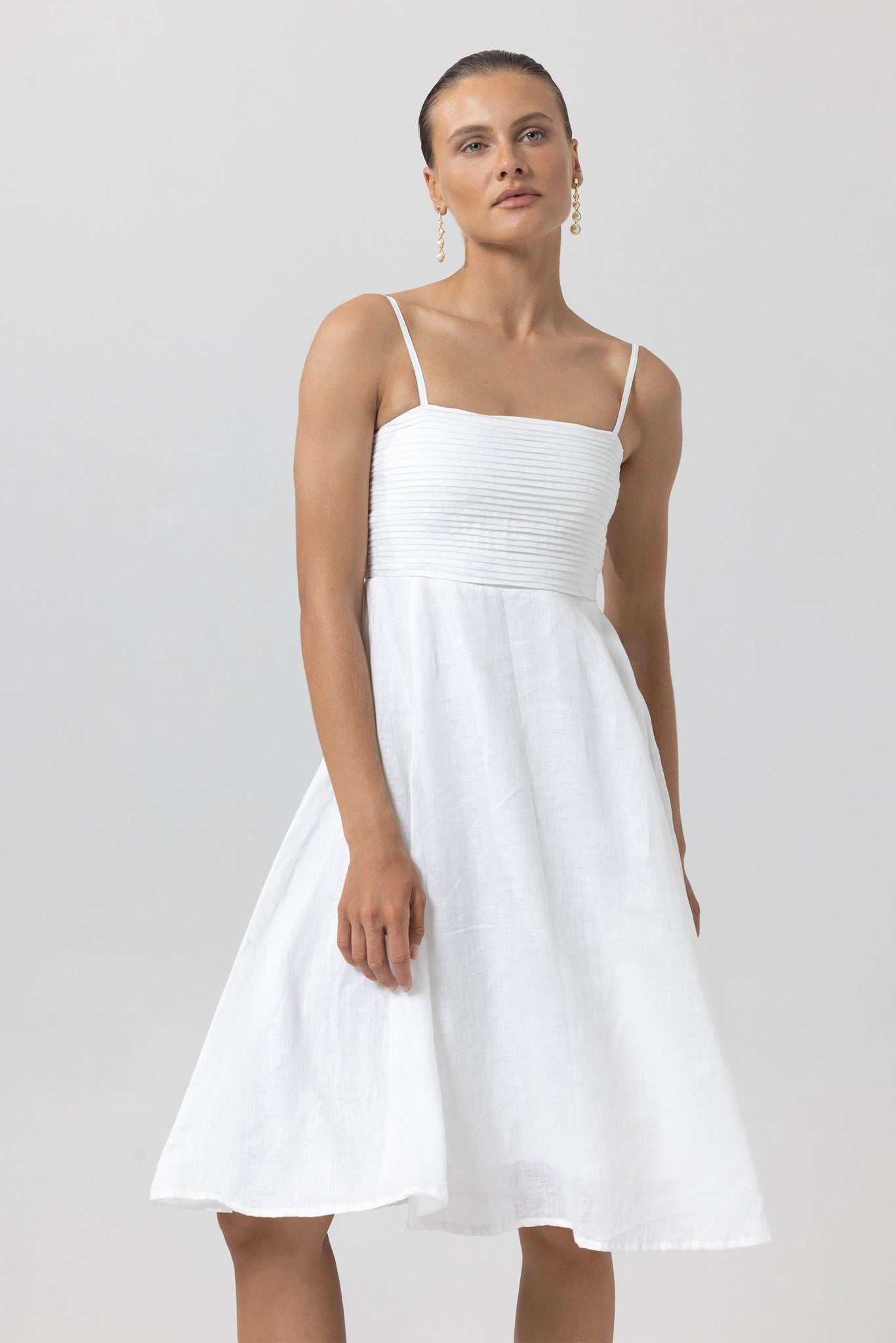 Andee Linen Dress - White