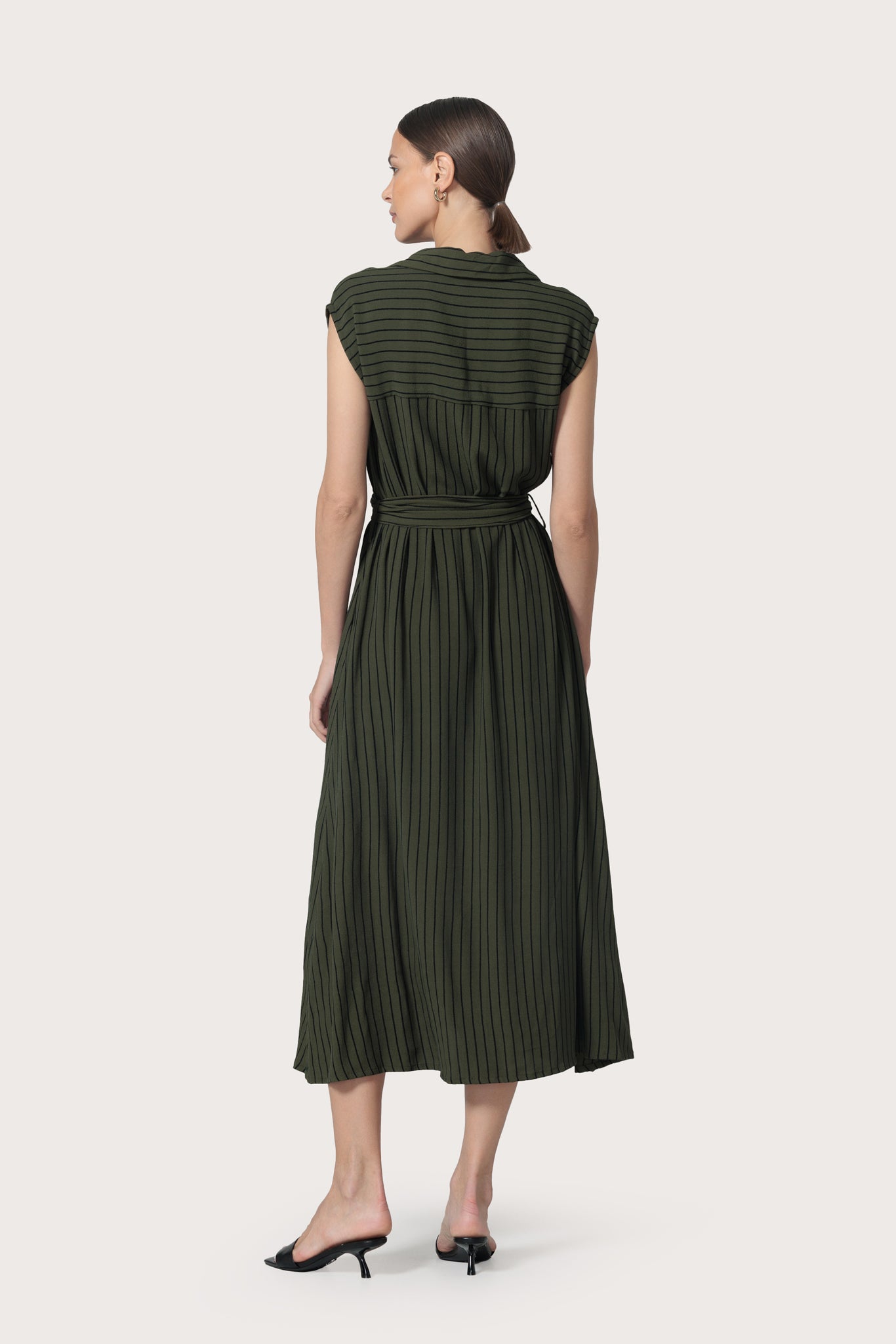 Chloe Belted Shirt Dress- Classic Stripe