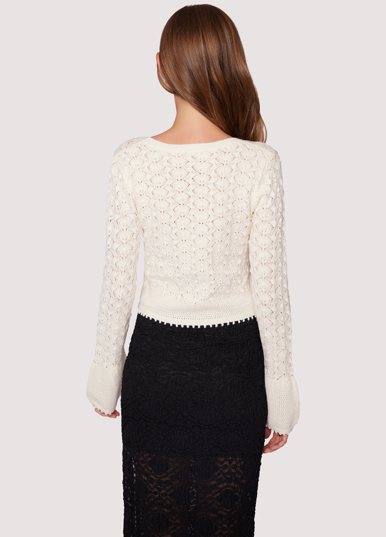 Serena Pointelle Knit Square Neck Top