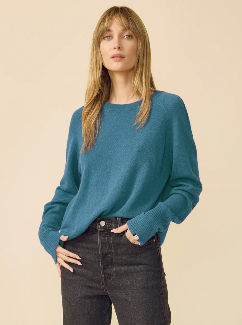Sloane Cashmere Pullover - Blue Jay