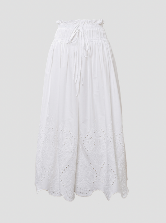 Eyelet Midi Skirt