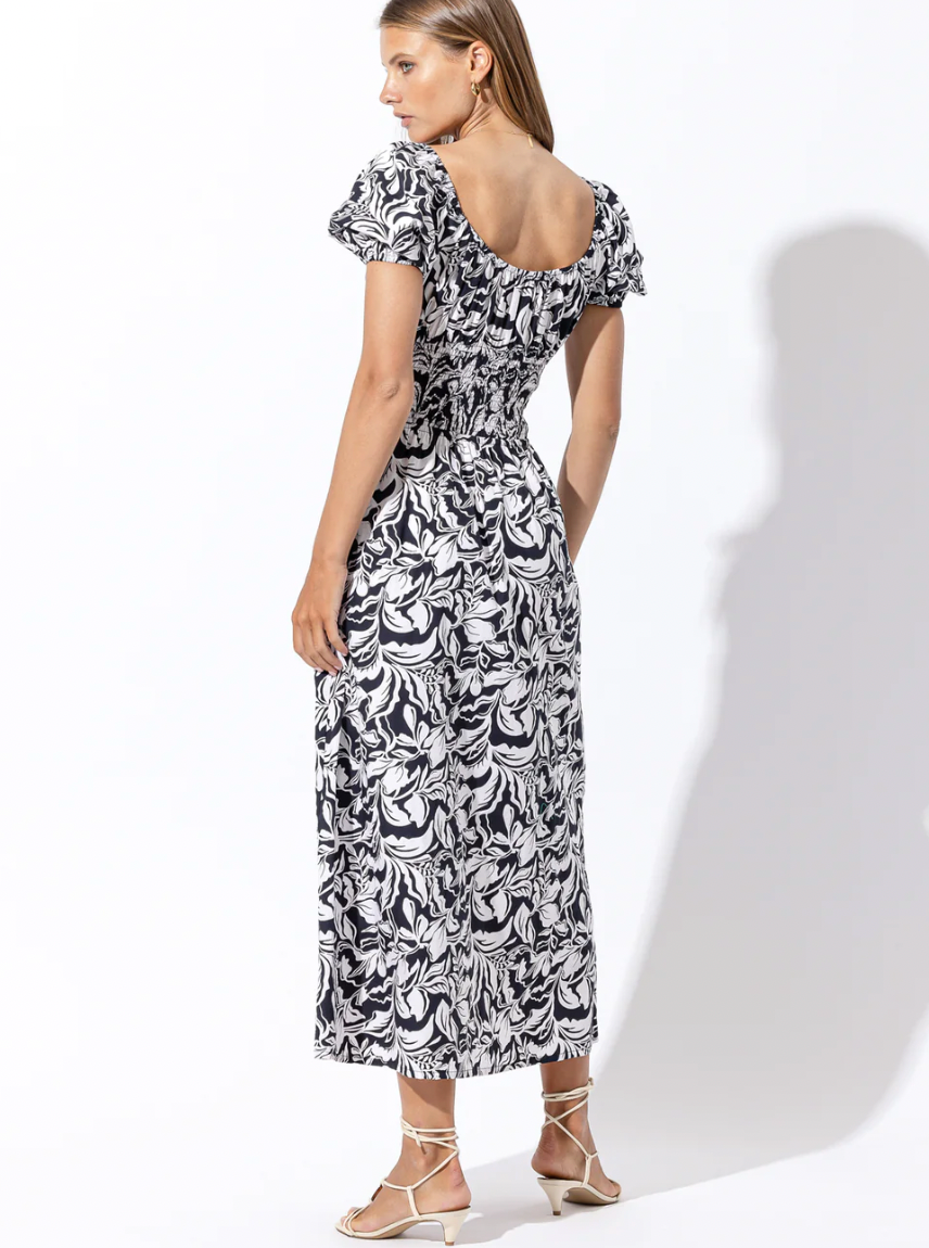 Hazel Off-Shoulder Poplin Midi Dress