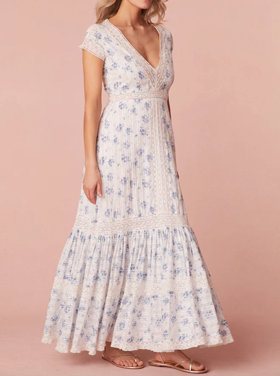 Vermella Cotton V-Neck Maxi Dress