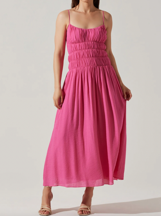 Andrina Smocked Midi Dress