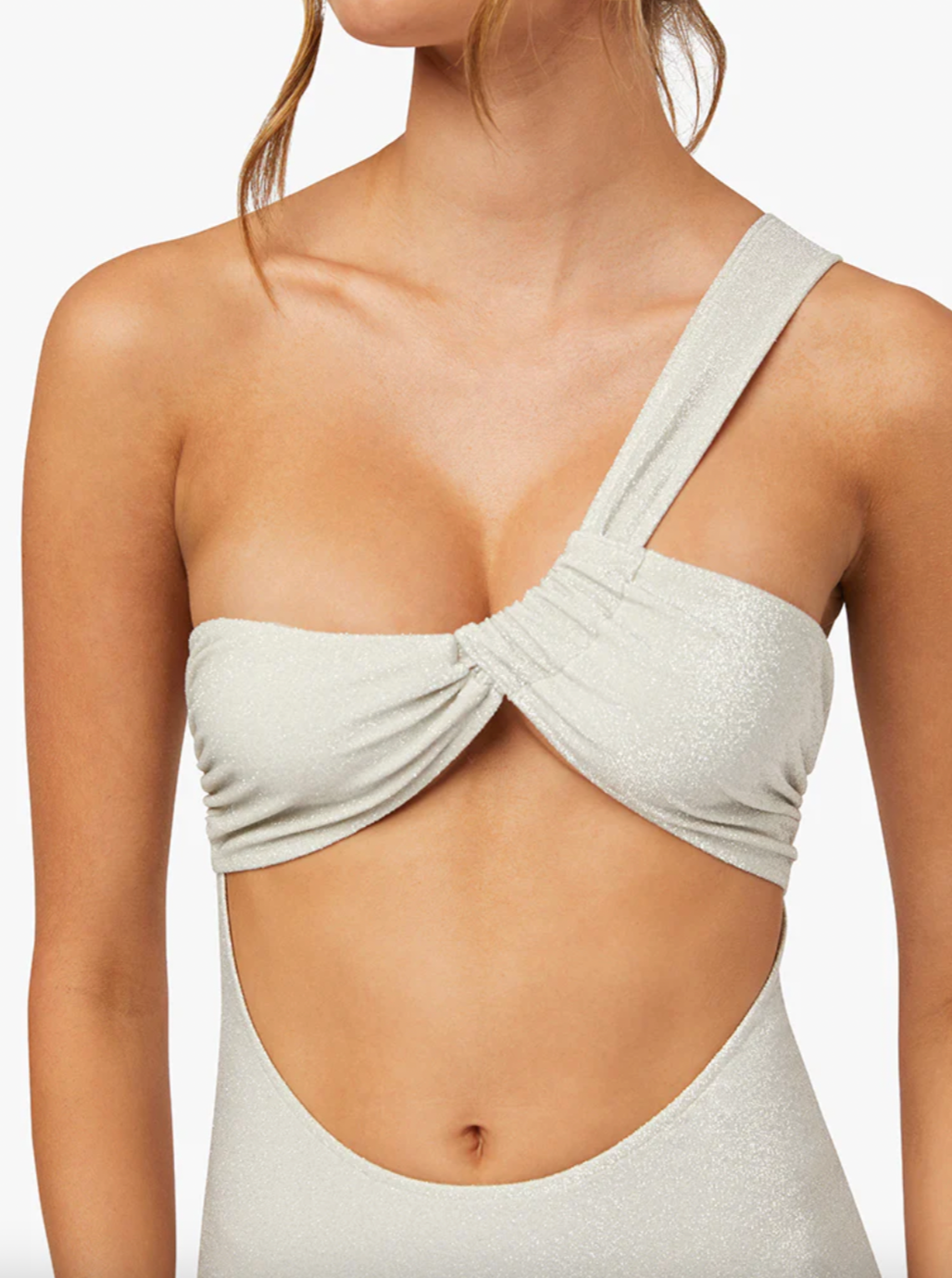 Ruched Asymmetrical Knit Maxi Dress