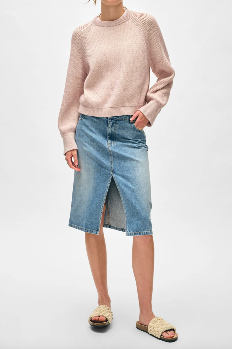 Organic Cotton Plaited Crewneck