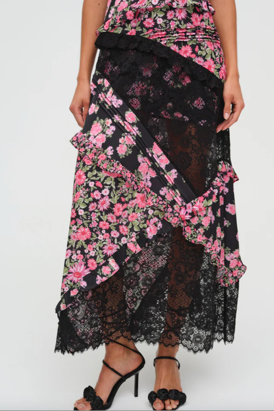 rosalyn maxi dress pink Rosalyn Pink Crew Neck Ruched Maxi Dress, XL / Pink