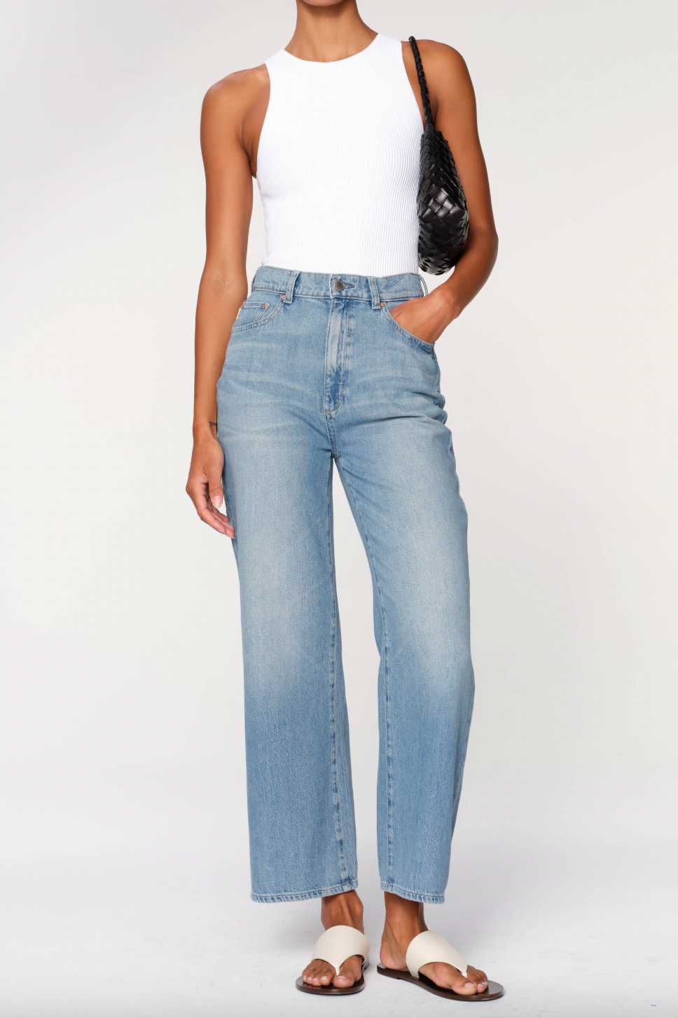 Hepburn Wide Leg High Rise Ankle Jeans