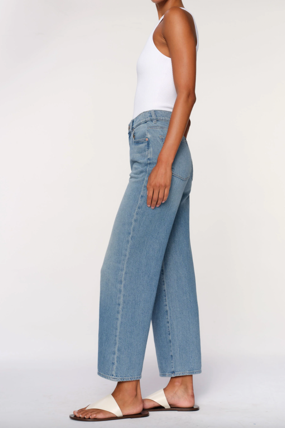 Hepburn Wide Leg High Rise Ankle Jeans