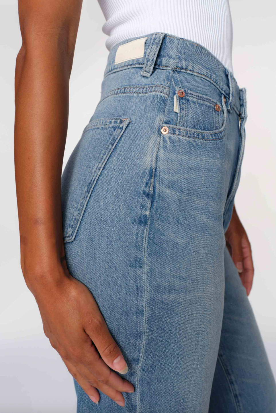 Hepburn Wide Leg High Rise Ankle Jeans