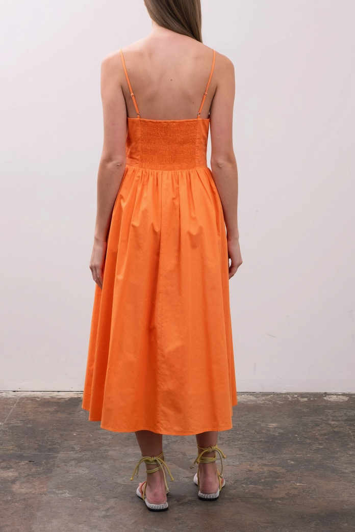 V-Neck Spaghetti Strap Midi Dress