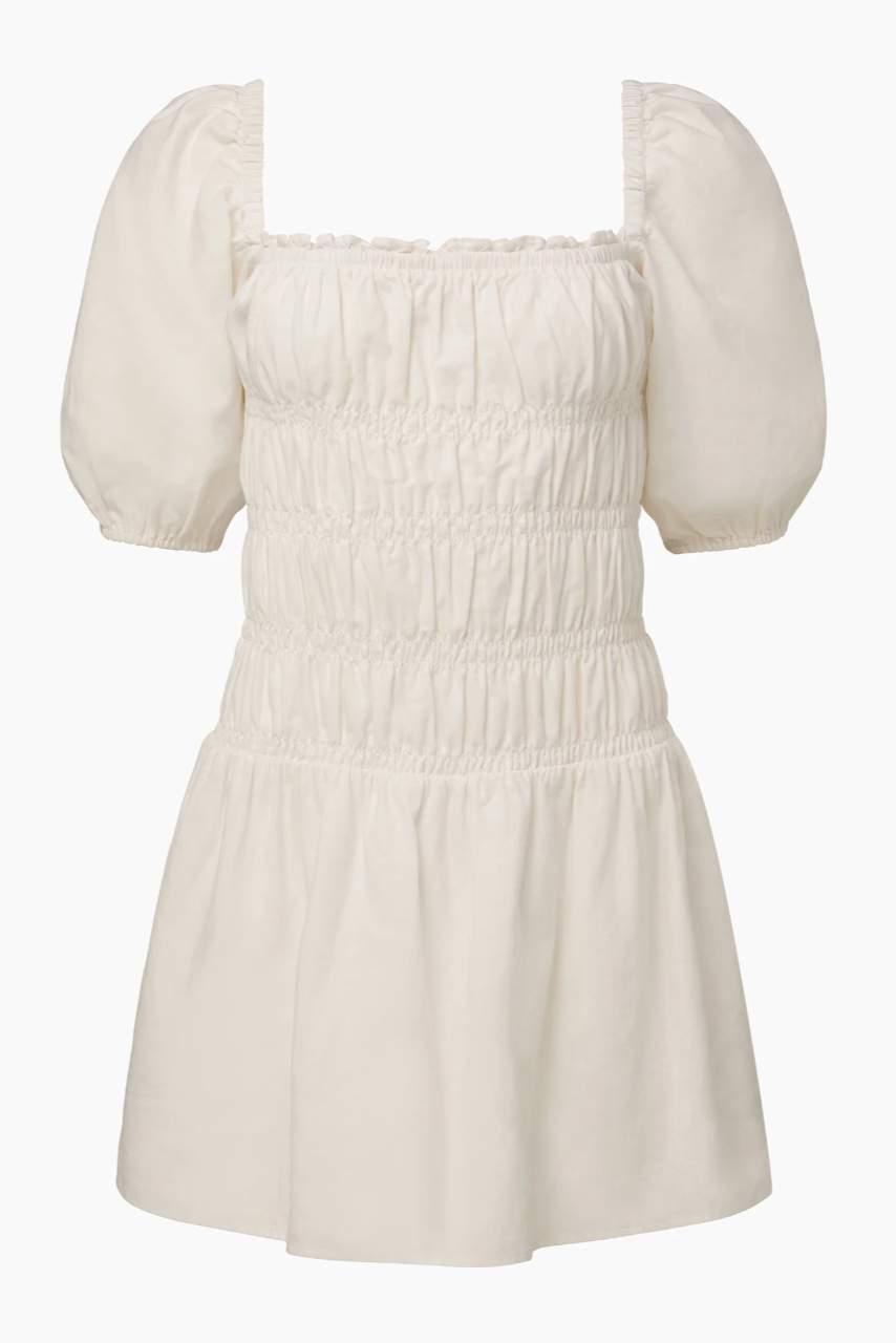 Air Linen Smocked Mini Dress
