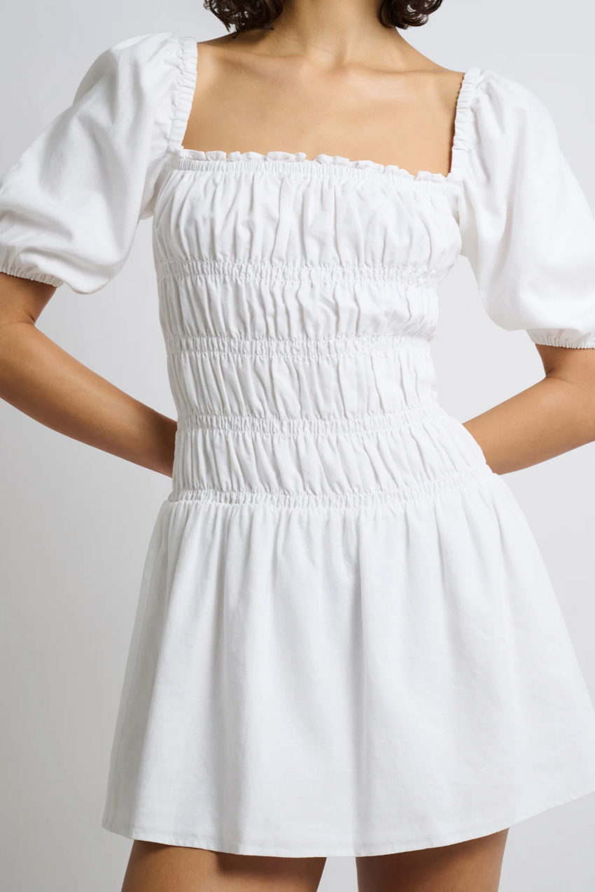 Air Linen Smocked Mini Dress