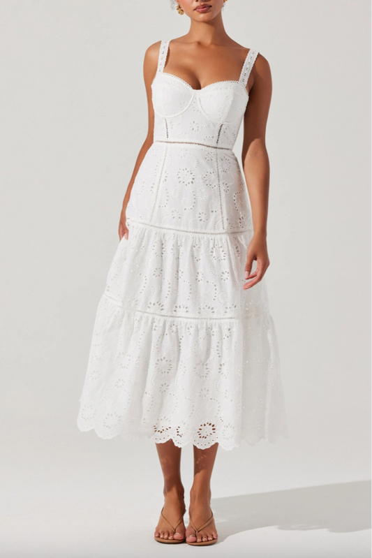 Pellagia Eyelet Midi Dress