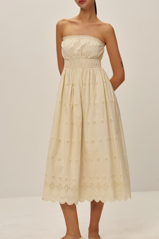 Bea Eyelet Off Shoulder Dress