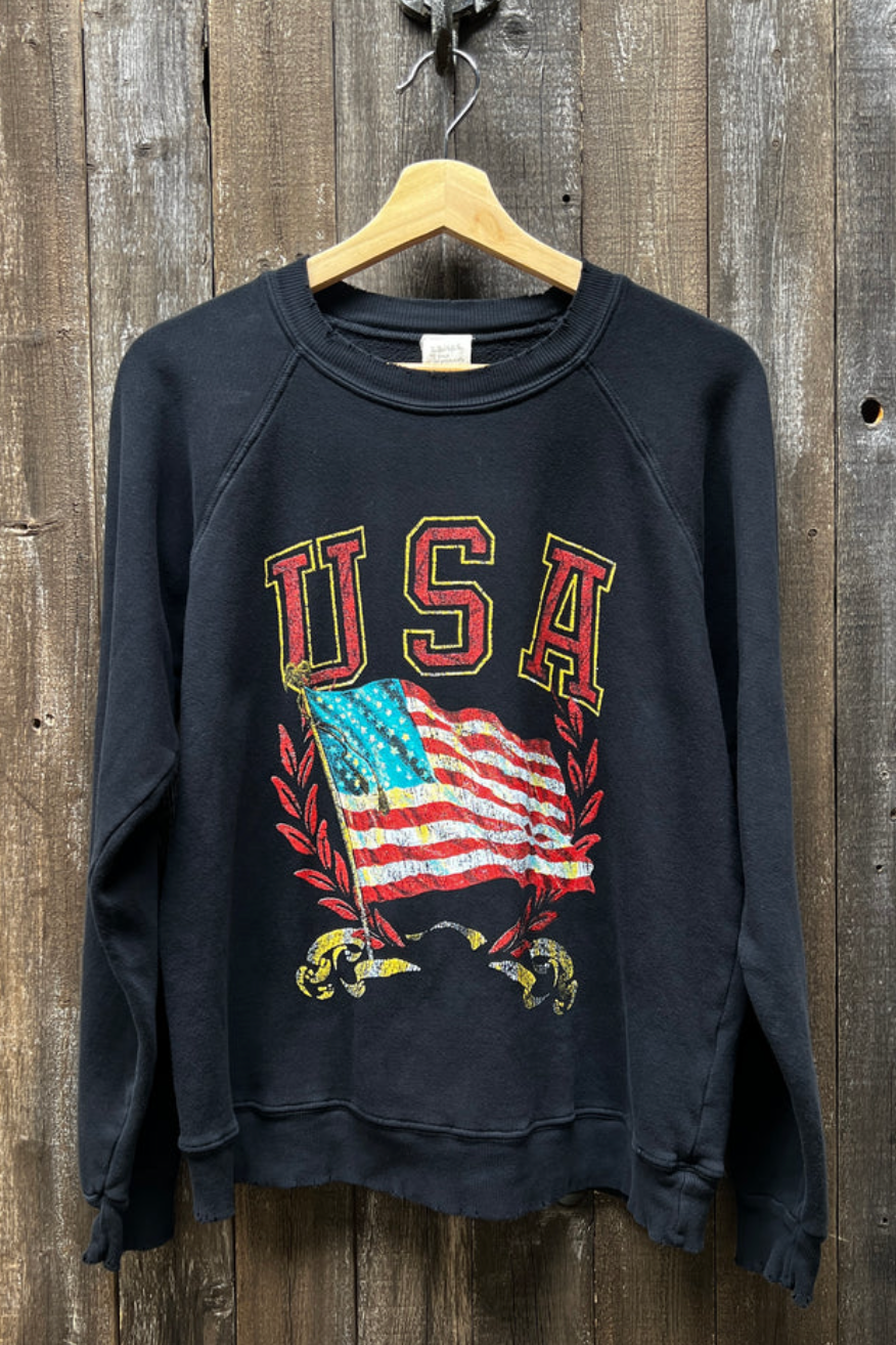 USA Flag Graphic Sweatshirt