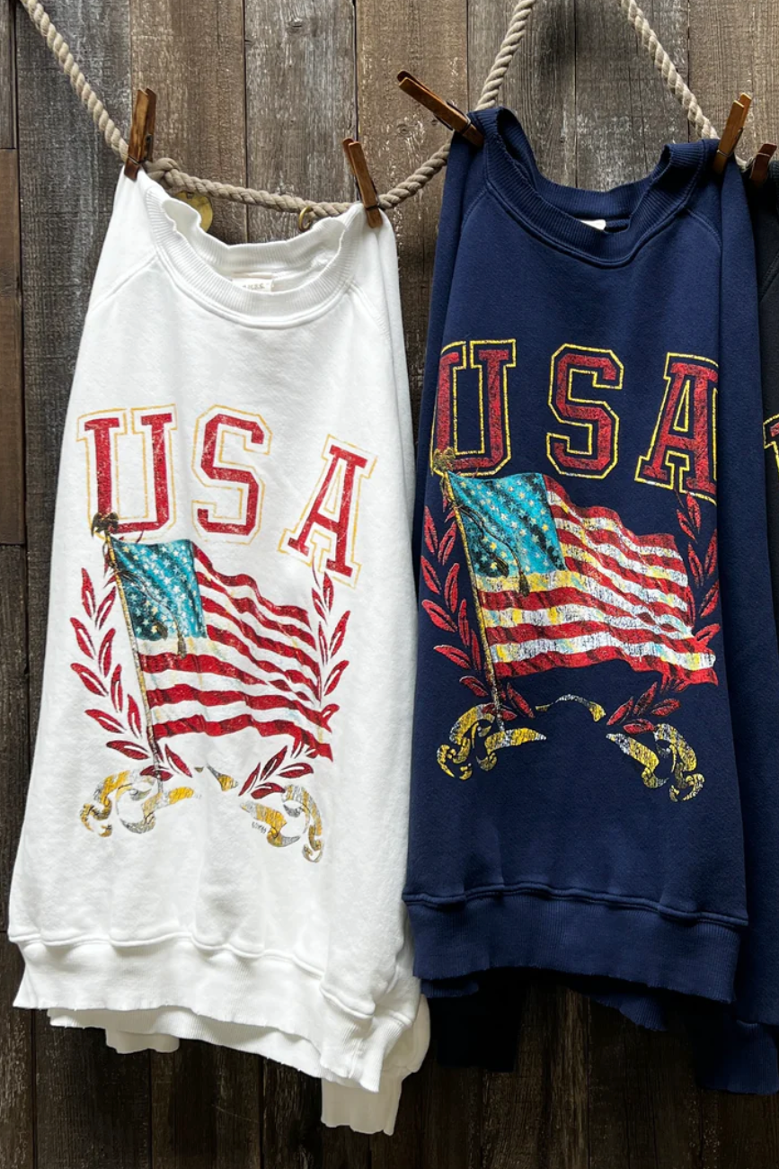 USA Flag Graphic Sweatshirt