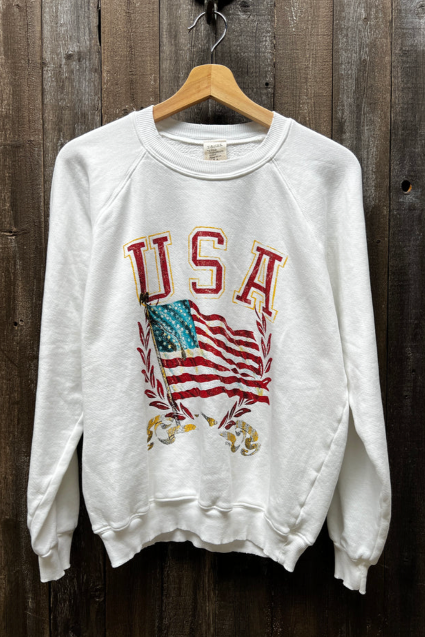 USA Flag Graphic Sweatshirt