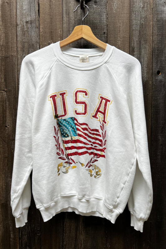 USA Flag Graphic Sweatshirt