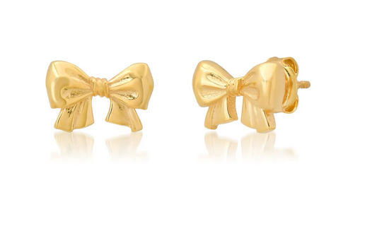 Gold Vermeil Bow Post Earrings
