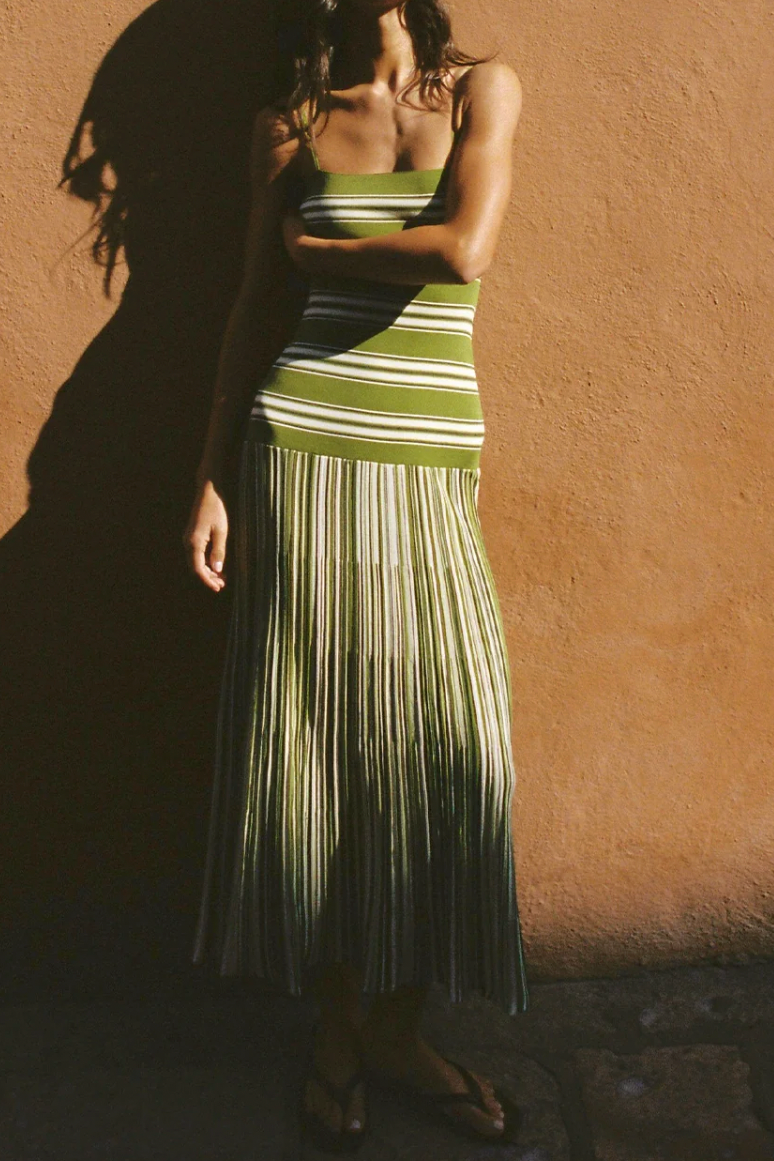 Esenia Knit Dress - Ombre Stripe Macro Juniper | Salt Nantucket Salt Boutique Esenia Knit Dress - Ombre Stripe Macro Juniper | Salt Nantucket Salt Boutique