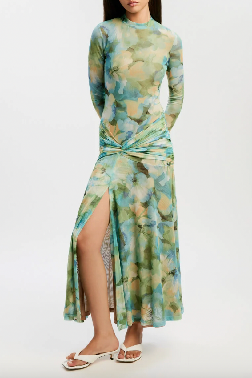 Lea Floral Mesh Dress