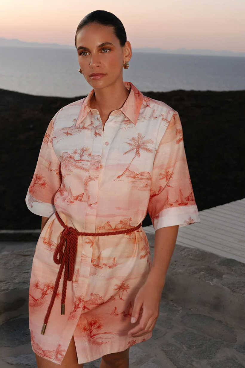 Sunset Shirt Mini Dress