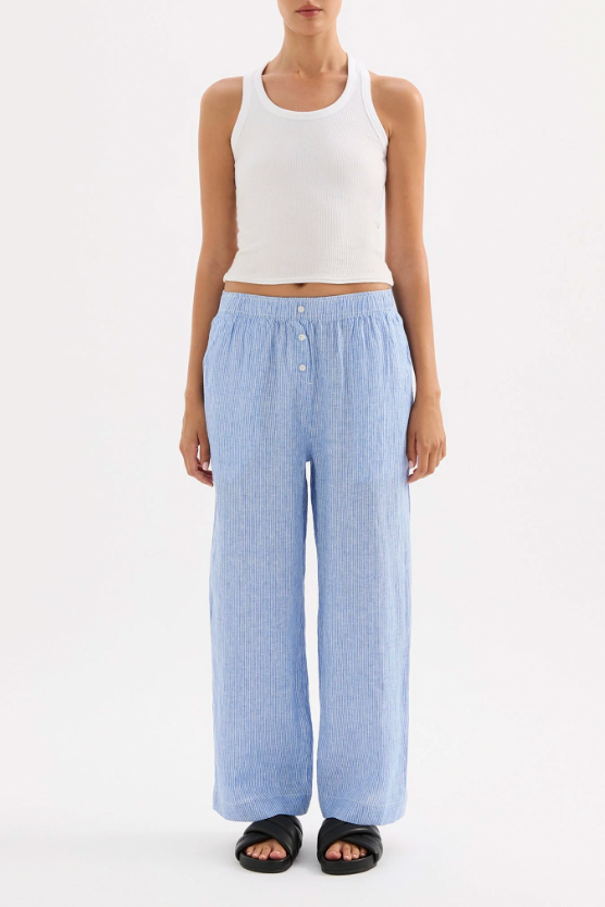 Lounge Stripe Linen Pant
