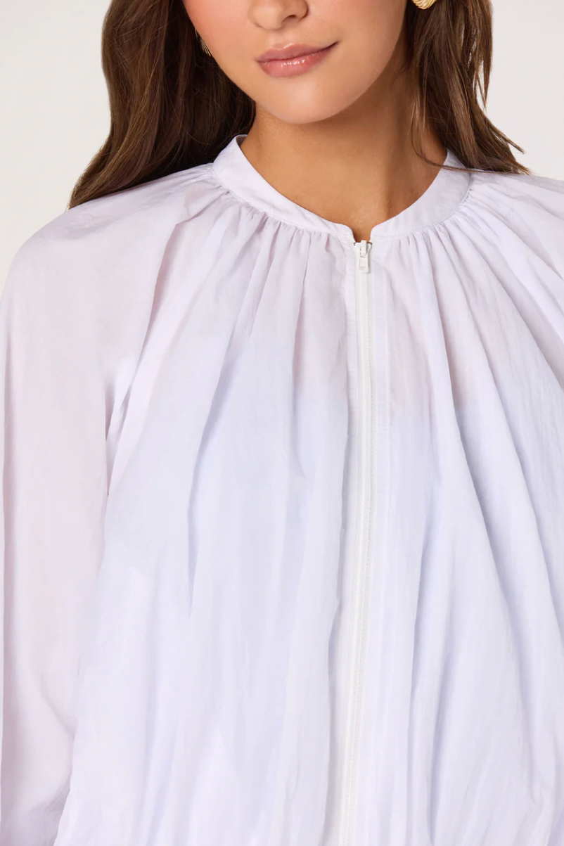 Blanche Semi-Sheer Bomber Jacket