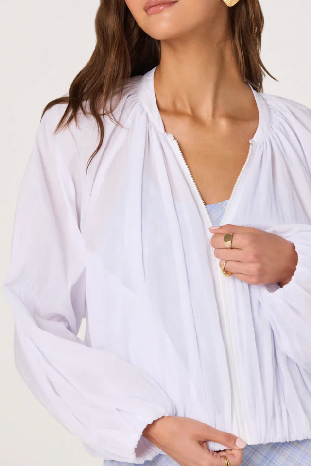 Blanche Semi-Sheer Bomber Jacket